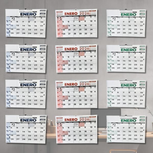 Anillo H 12 Programador Calendario Pared horizontal ¼ 35 X 50 Cm 2026