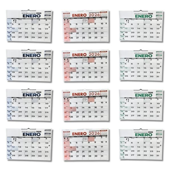 Anillo H 12 B Programador Calendario Pared horizontal ¼ 35 X 50 Cm 2026