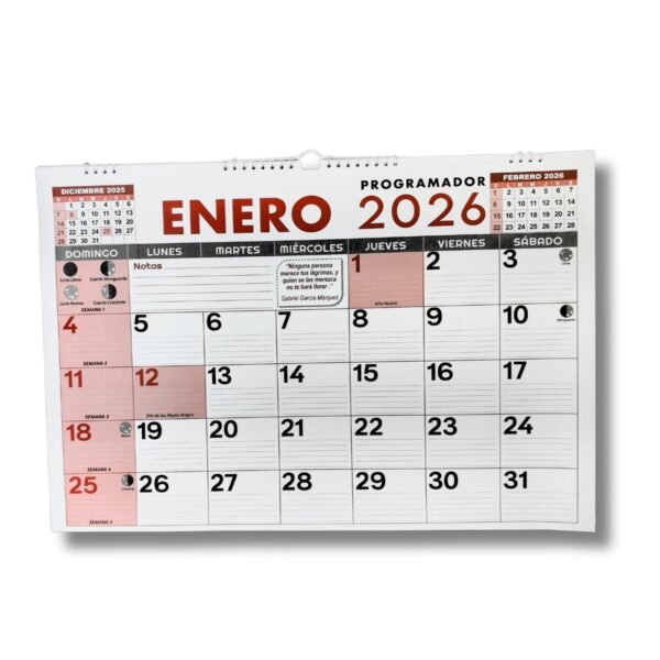 Anillo H R Programador Calendario Pared horizontal ¼ 35 X 50 Cm 2026