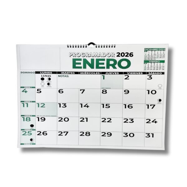 Anillo H V Programador Calendario Pared horizontal ¼ 35 X 50 Cm 2026