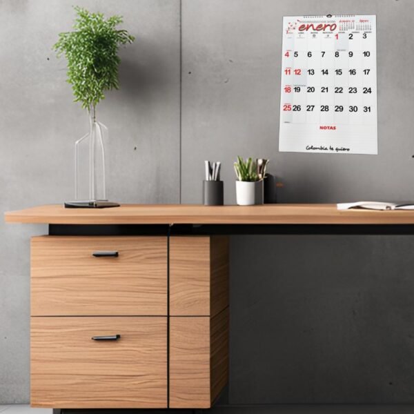 Programador Calendario Pared Vertical ¼ 35 X 50 Cm  2026