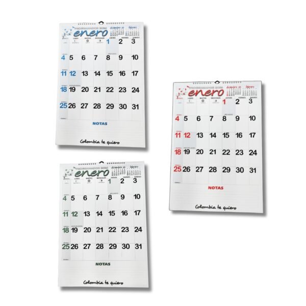 Programador Calendario Pared Vertical ¼ 35 X 50 Cm  2026
