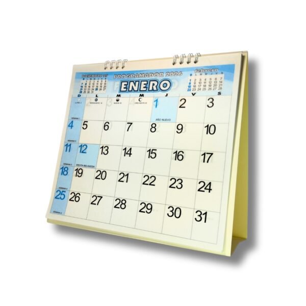 Programador Calendario Escritorio 22 X 20 Cm  2026
