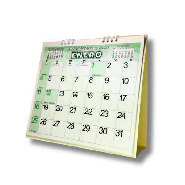 Programador Calendario Escritorio 22 X 20 Cm  2026