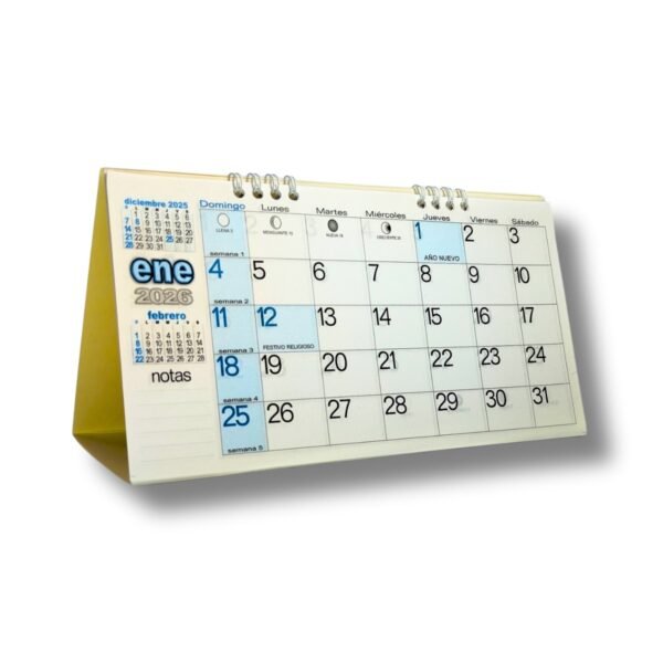 Programador Calendario Escritorio 12 X 23 Cm  2026