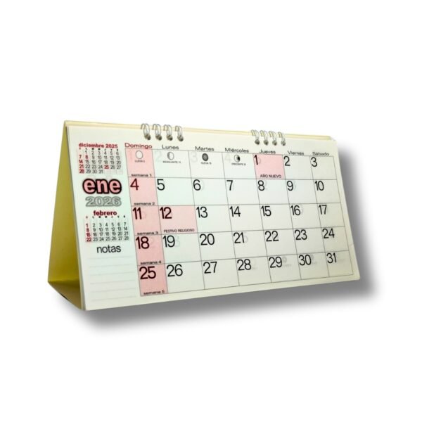 Programador Calendario Escritorio 12 X 23 Cm  2026