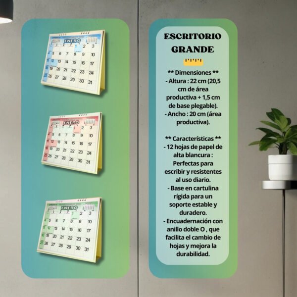 Programador Calendario Escritorio 22 X 20 Cm  2026