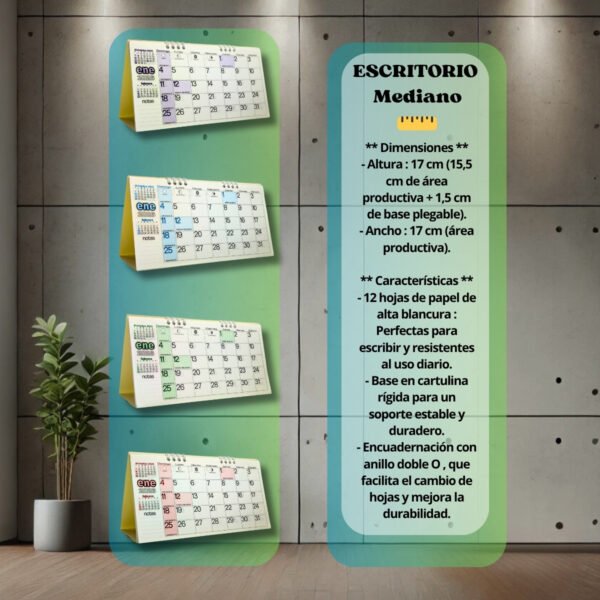 Programador Calendario Escritorio 12 X 23 Cm  2026