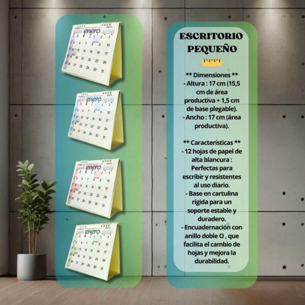 Programador Calendario Escritorio 17 X 17 Cm  2026