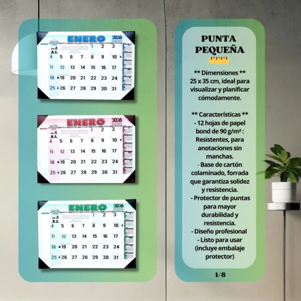 Programador Escritorio Vade (4 Puntas) 1/8 25 X 35 Cm  2026