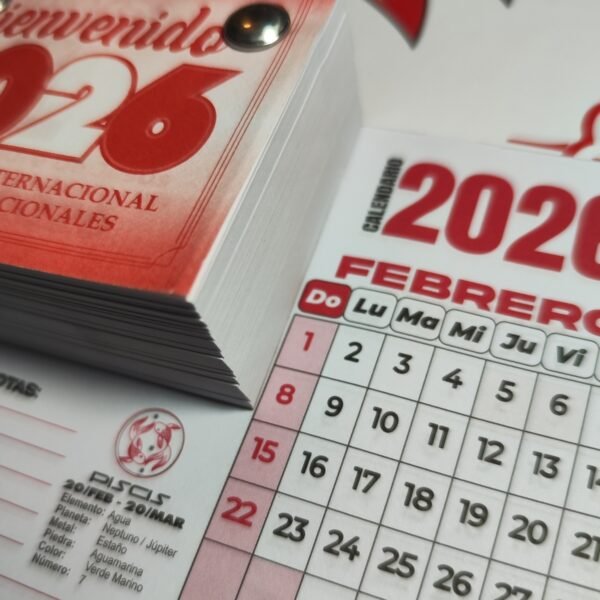 Taco Diario Piel Roja Pared 1/4  25 X 35 Cm  2026