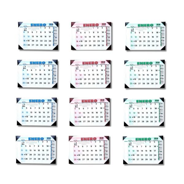 Programador Escritorio Vade (4 Puntas) 1/8 25 X 35 Cm  2026