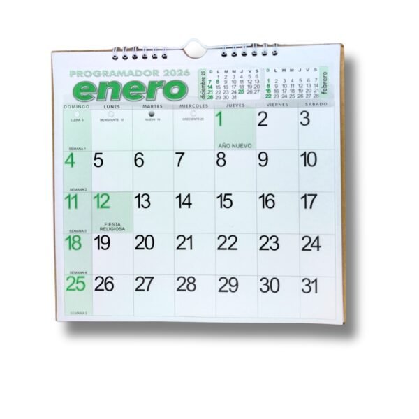 Programador Calendario Pared  23 X 25 Cm  2026