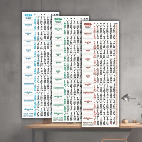 Calendario Notas Afiche Pared TheBigDay 100x35 X3 2026