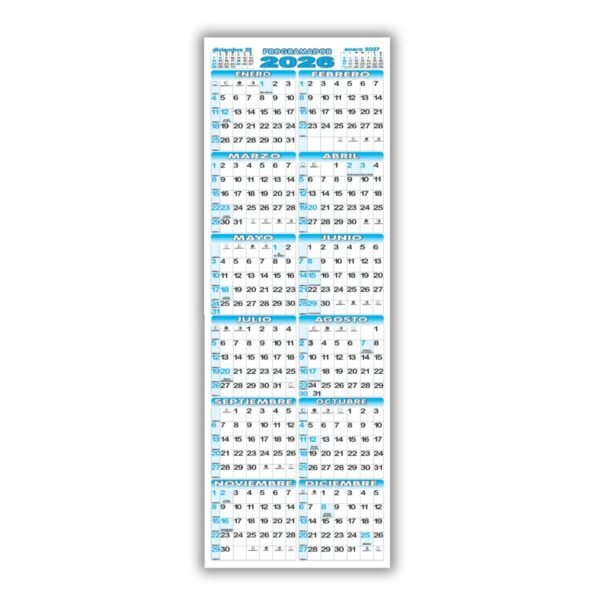 AZ Calendario Programador Afiche Pared TheBigDay 100x35 X3