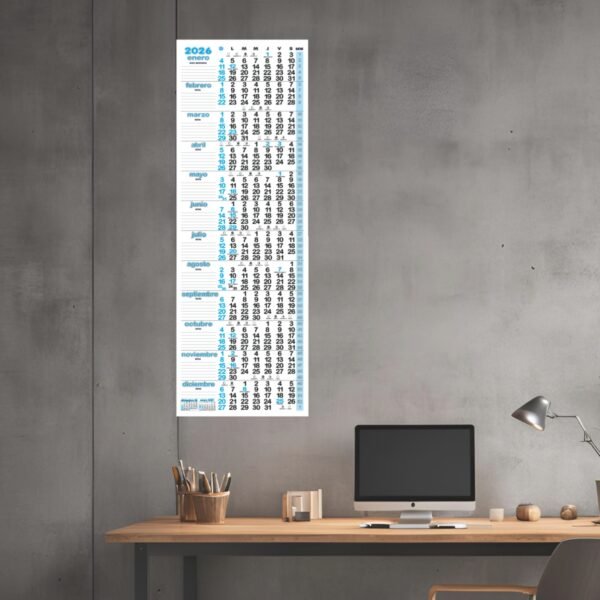 Calendario Notas Afiche Pared TheBigDay 100x35 X3 2026